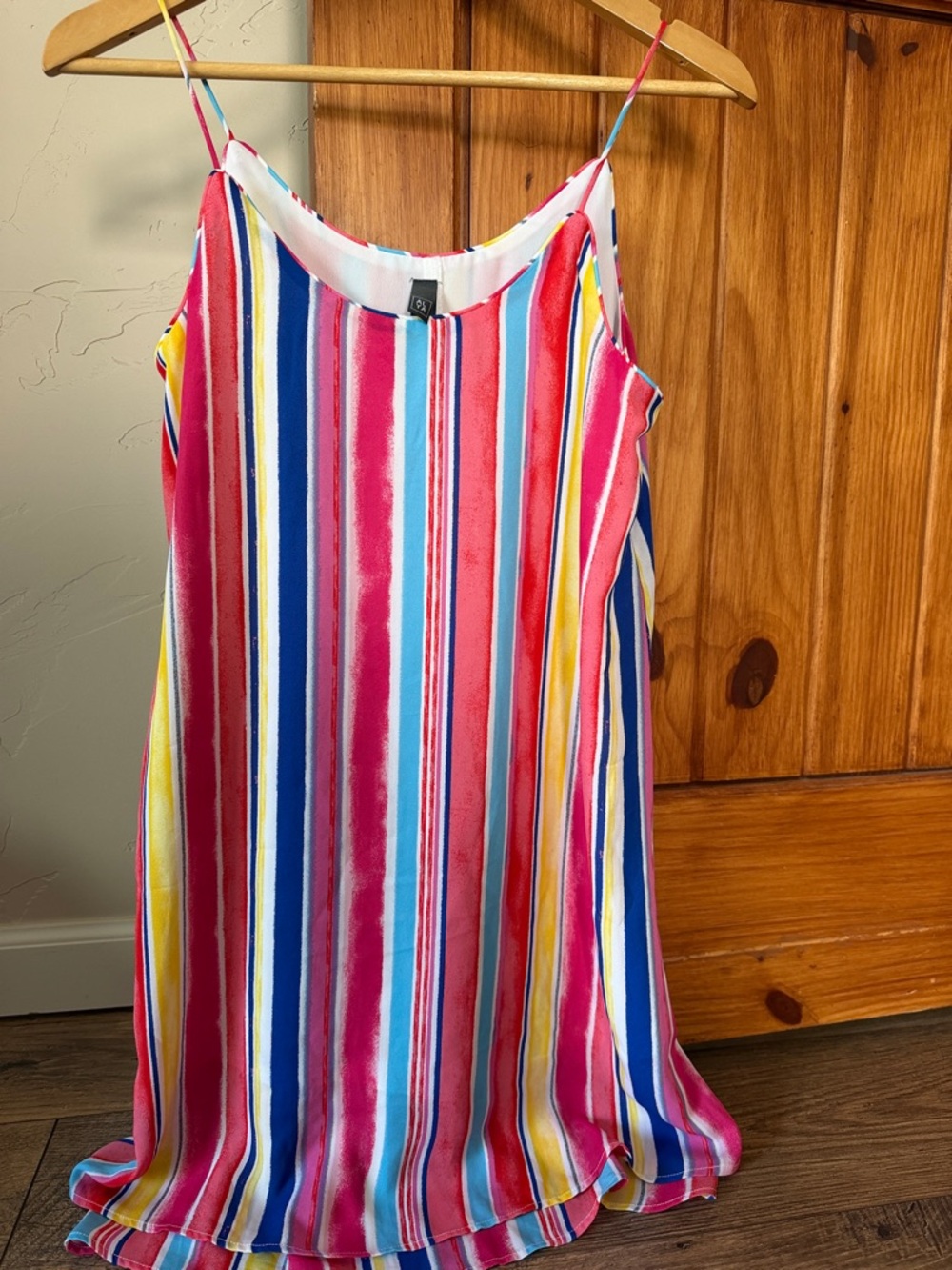 Francescas Alya Bright Multicolor Striped Spaghetti-Strap mini Dress XS